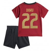 Echipament fotbal Belgia Jeremy Doku #22 Tricou Acasa European 2024 pentru copii maneca scurta (+ Pantaloni scurti)